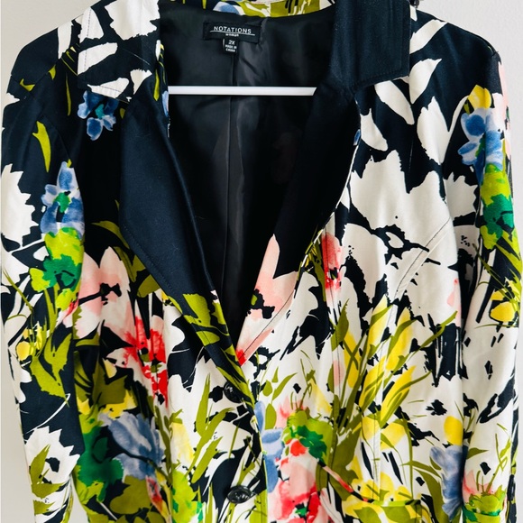 Notations Women's Floral Blouse - Black, Green, Red, Yellow - Picture 5 of 6